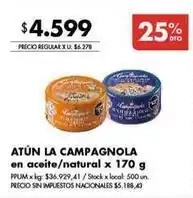 Disco La campagnola - atún en aceite/natural oferta