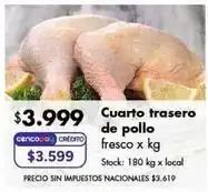 Disco Cuarto trasero de pollo fresco oferta