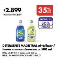 Disco Magistral - detergente magistral ultra limón/limón cremoso/marina oferta