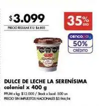 Disco La serenísima - dulce de leche colonial oferta