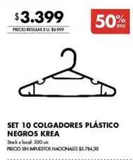 Disco Krea - colgadores plástico negros oferta