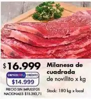 Disco Milanesa de cuadrada de novillito oferta