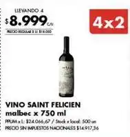Disco Saint felicien - vino saint felicien malbec oferta