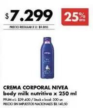 Disco Nivea - crema corporal nutritiva oferta