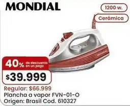 Coto Mondial - plancha a vapor fvn-01-o oferta