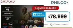 Coto Philco - tv 58 4k android tv oferta