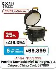 Origen - parrilla kamado mini 16-negro, x u. cod. 627880