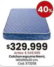 Coto Colchon espuma nemi, 140x190x20 cm. cod. 573258 oferta