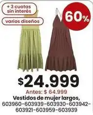 Coto Vestidos de mujer largos, 603960-603939-603930-603942-603921-603959-603939 oferta