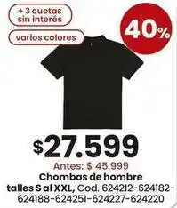 Coto Chombas de hombre cod. 624212-624182-624188-624251-624227-624220 oferta