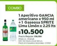 Jumbo Gancia - aperitivo americano + gaseosa lima limón oferta