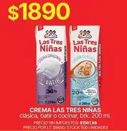 Supermercados Vea Las tres niñas - crema oferta