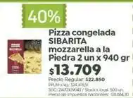 Jumbo Sibarita - pizza congelada mozzarella a la piedra 2 un x 940 gr oferta