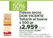 Jumbo Don vicente - fideos secos tallarin al huevo oferta