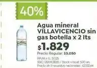 Jumbo Villavicencio - agua mineral sin gas botella x 2 lts oferta
