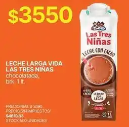 Supermercados Vea Las tres niñas - leche larga vida chocolatada oferta