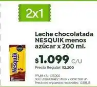 Jumbo Nesquik - leche chocolatada menos azúcar x 200 ml oferta