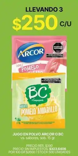 Supermercados Vea Arcor - jugo en polvo oferta