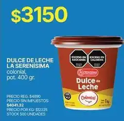 Supermercados Vea La serenísima - dulce de leche oferta