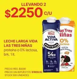 Supermercados Vea Las tres niñas - leche larga vida las tres niñas oferta