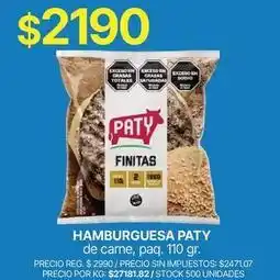 Supermercados Vea Paty - hamburguesa finitas oferta