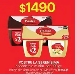 Supermercados Vea La serenísima - postre oferta