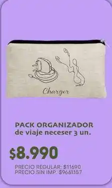 Supermercados Vea Pack organizador de viaje neceser 3 un oferta