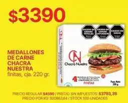 Supermercados Vea Chacra nuestra - medallones de carne finitas oferta