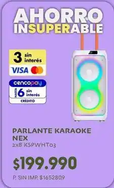 Supermercados Vea Nex - parlante karaoke nex 2x8 kspwht03 oferta
