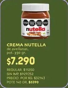 Supermercados Vea Nutella - crema de avellanas oferta