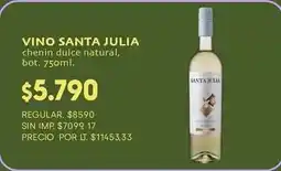 Supermercados Vea Santa julia - vino santa julia chenin dulce natural oferta