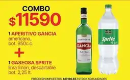 Supermercados Vea Gancia - aperitivo americano + gaseosa lima limón oferta