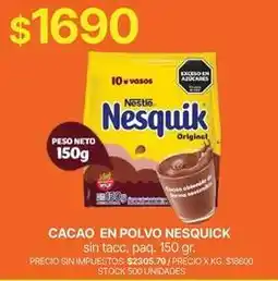 Supermercados Vea Nesquik - cacao en polvo oferta