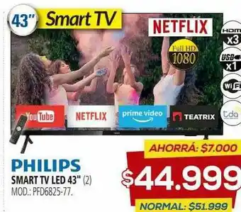 Casa del Audio Philips Smart Tv Led 43 oferta