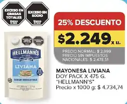Carrefour Hellmann's mayonesa liviana oferta
