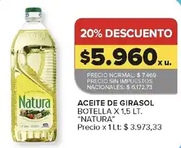 Carrefour Natura aceite de girasol oferta