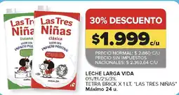 Carrefour Las tres niñas leche larga vida oferta