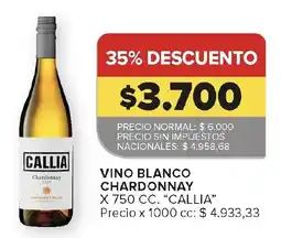 Carrefour Callia vino blanco chardonnay oferta