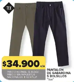 Carrefour Tex pantalón de gabardina 5 bolsillos oferta