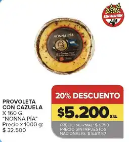 Carrefour Nonna pía provoleta con cazuela oferta