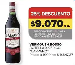 Carrefour Carpano vermouth rosso oferta