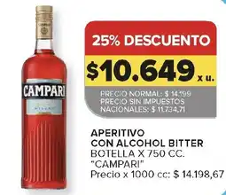 Carrefour Campari aperitivo con alcohol bitter oferta