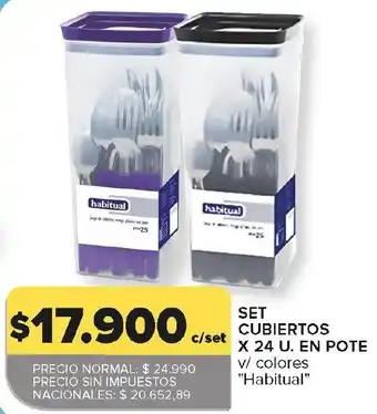 Carrefour habitual set cubiertos oferta