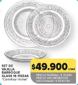 Carrefour Carrefour Home set de vajilla barroque glass 18 piezas oferta