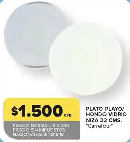 Carrefour Carrefour plato playo/ hondo vidrio niza oferta