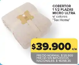 Carrefour Tex Home cobertor 1 1/2 plazas micro ultra oferta