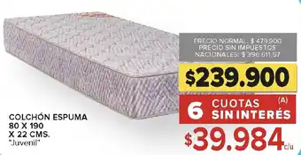 Colchón espuma