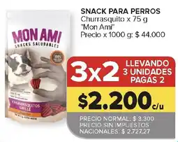 Carrefour Mon ami snack para perros churrasquito oferta