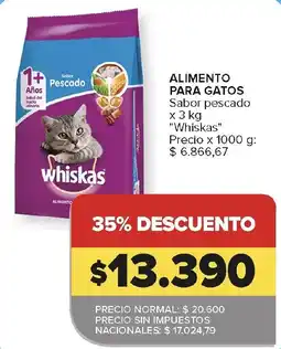 Carrefour Whiskas alimento para gatos sabor pescado oferta