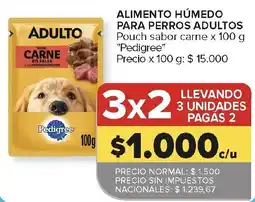 Carrefour Pedigree alimento húmedo para perros adultos oferta